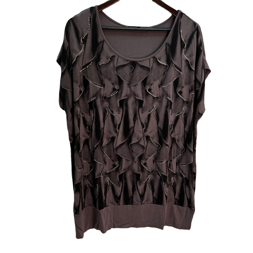 MXM Women Grey Cap Sleeve top Size 2X.